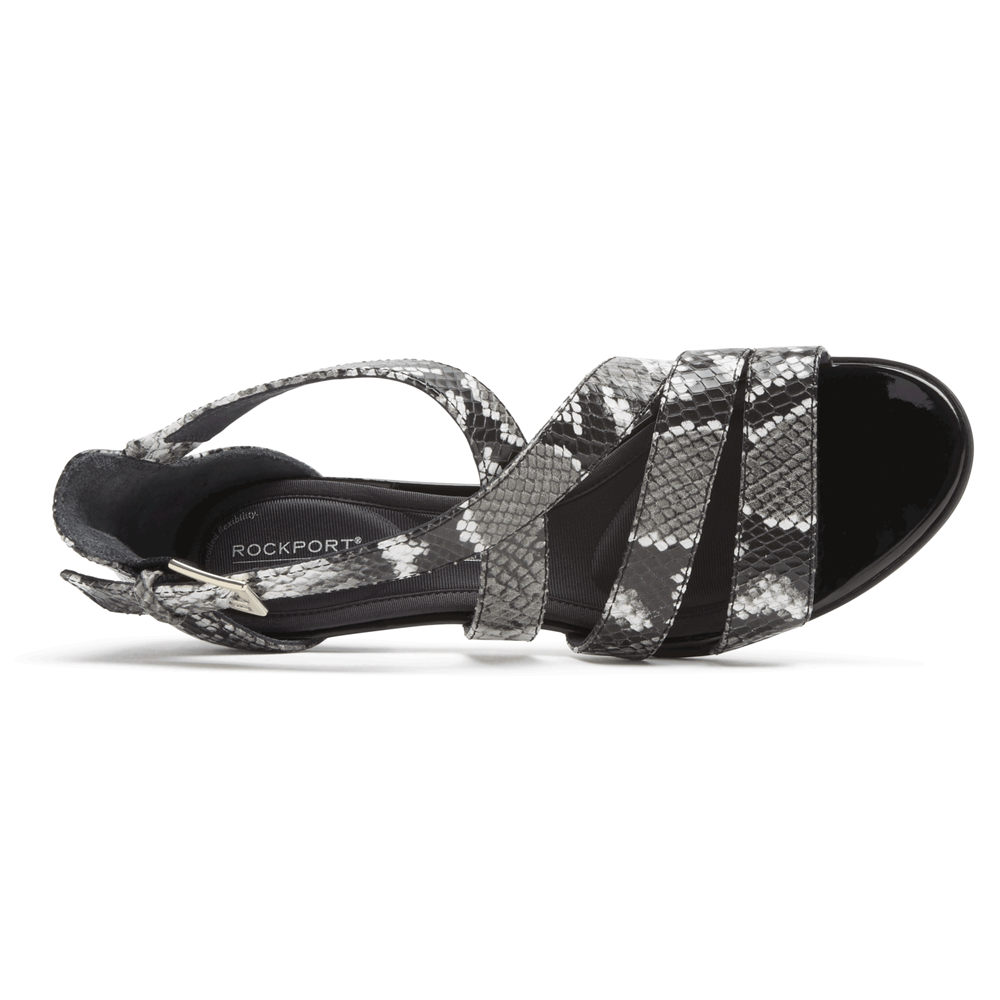 Rockport Womens Sandals Grey - Total Motion Edith Strappy - UK 152-JYBEMD